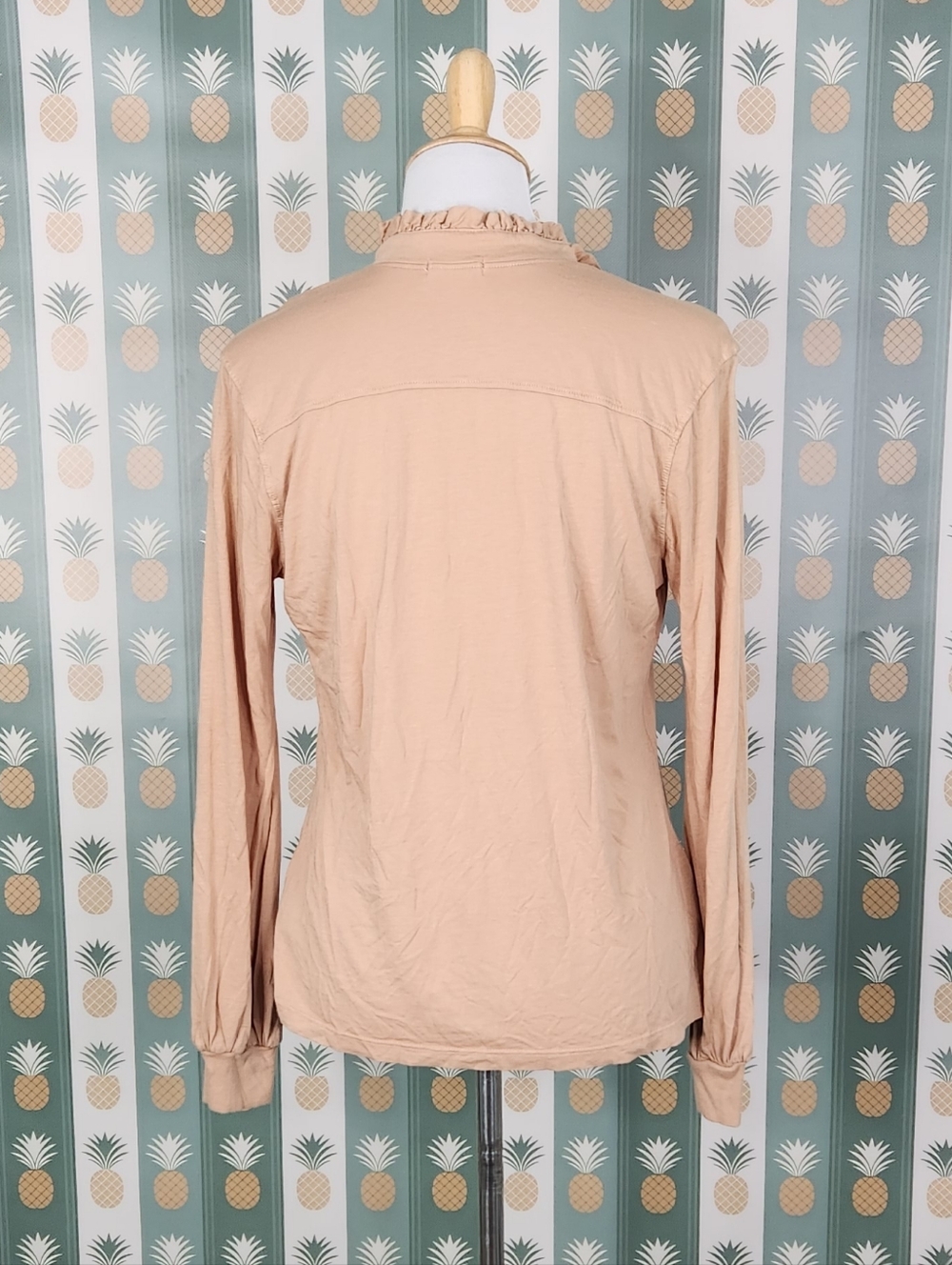 LAMade Ruffle Collar Button-Front Top - Picture 3 of 4